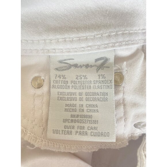 NWOT Seven7 Women's Size 4 Rolled Cuff White Denim Weekend Shorts MSRP$49 - Picture 7 of 8